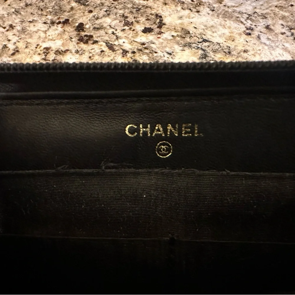Chanel Caviar Zip Around Wallet
